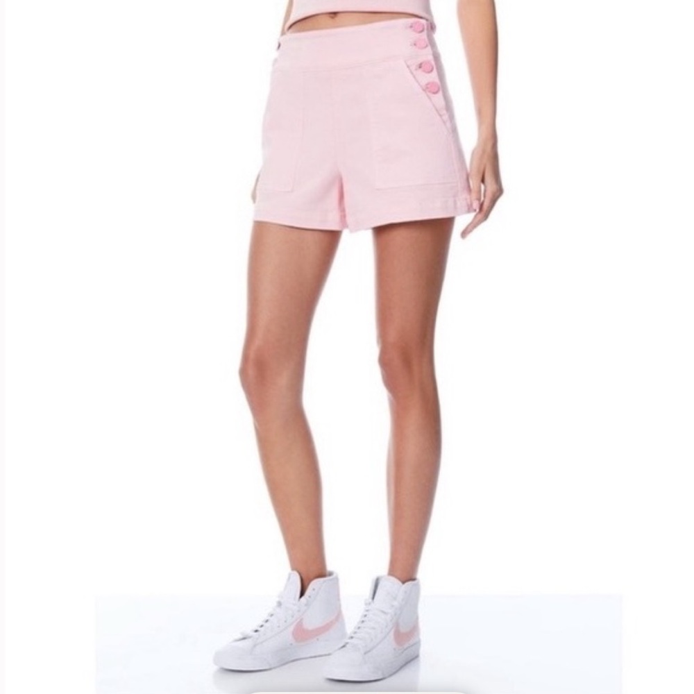 Alice + Olivia Light Pink High Waist Women's Shorts